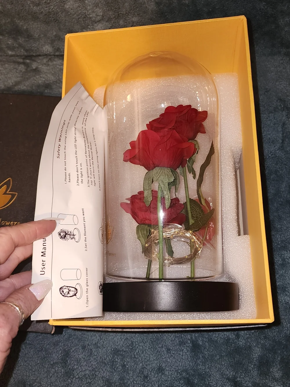 Red Rose Dome Floral Accent - Elegant Home Décor